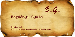 Bogdányi Gyula névjegykártya