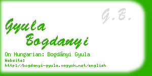 gyula bogdanyi business card
