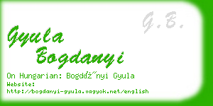 gyula bogdanyi business card